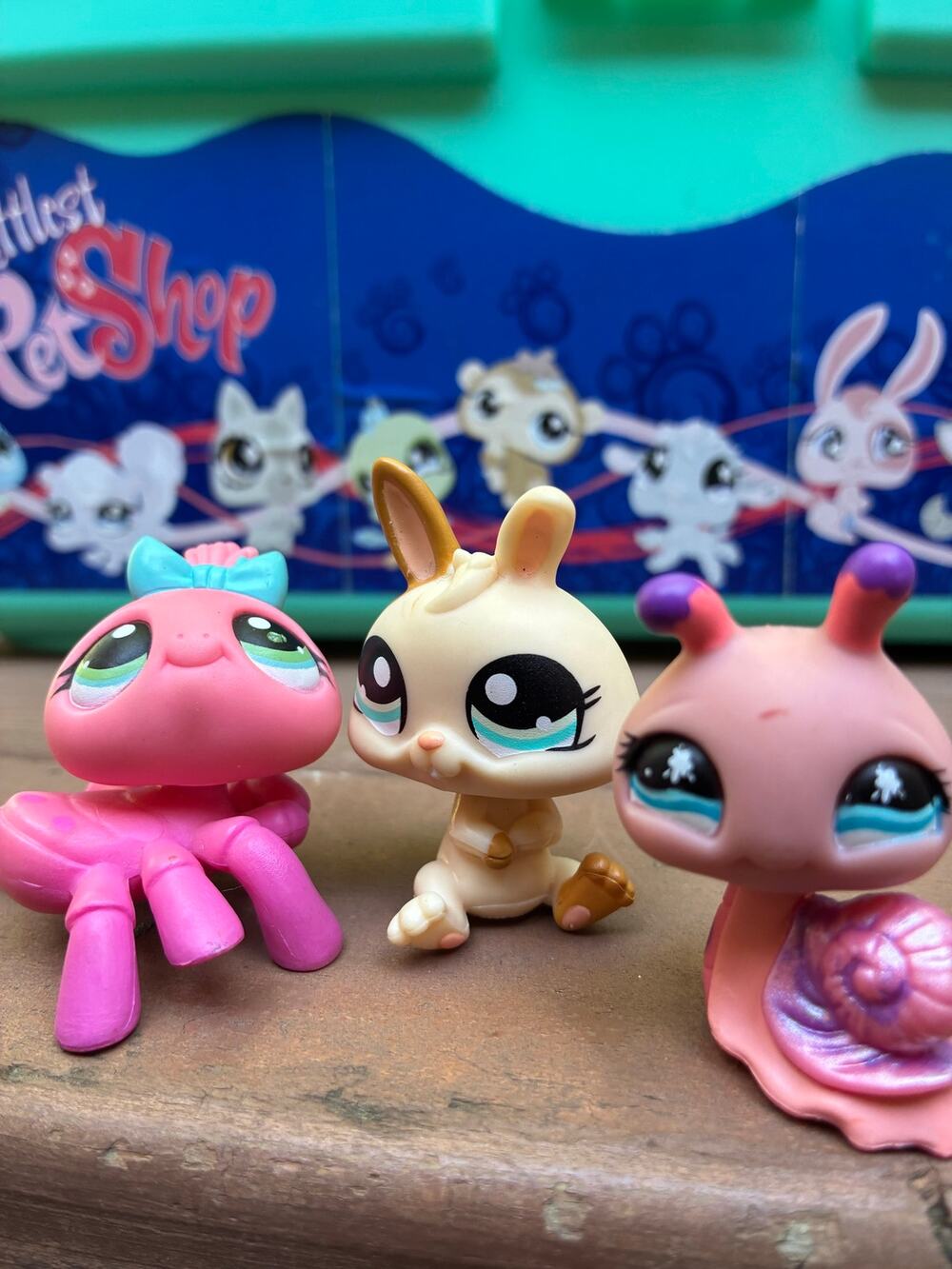 Littlest Pet Shop Pink Spider, Cream Rabbit and Pink Snail Authentic Y2K LPS